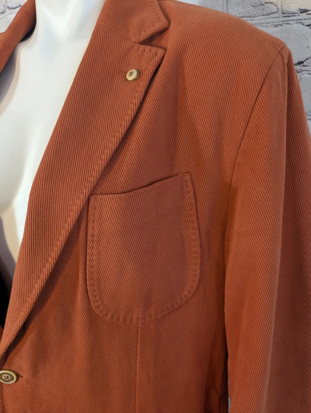 Massimo Dutti Orange Cotton Sport Coat